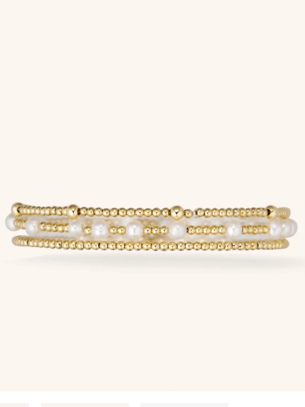 Victoria Emerson Mixed Gold Beads and Pearls Stacking Set, New in Bag